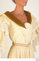  Photos Woman in Historical Dress 10 19th century Historical clothing upper body yellow dress 0003.jpg